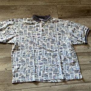 Men’s Boca Classics Short Sleeve Polo Shirt With Fish/Boats Design Size XXL